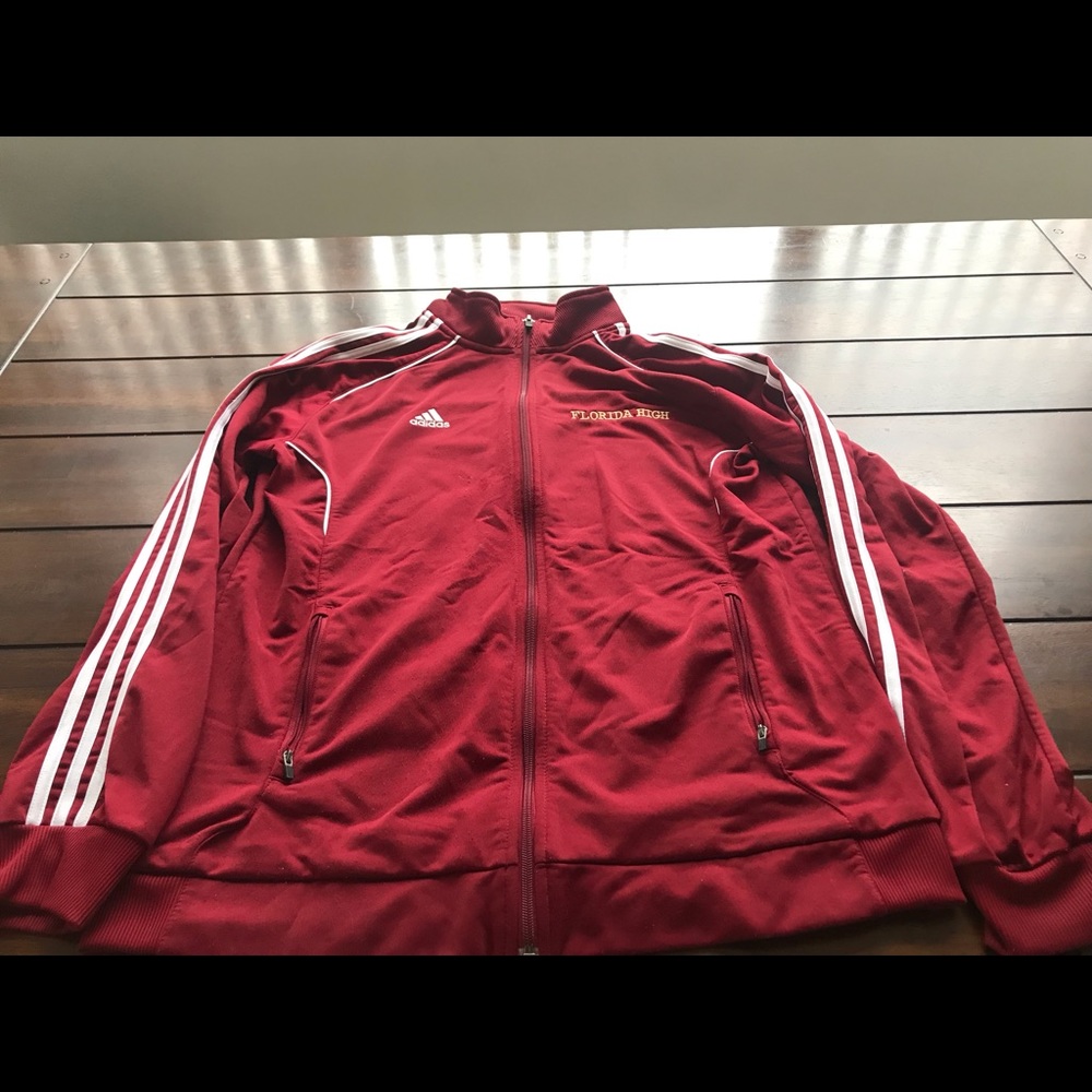 Adidas red track jacket